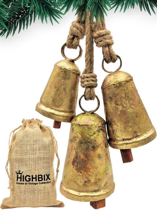 Set of 3 Rustic Harmony Conical Cow Bells