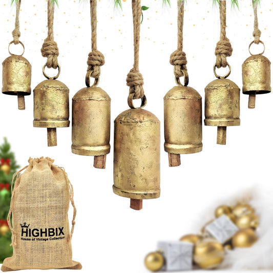 Set of 7 Rustic Harmony Cyclindrical Cow Bells