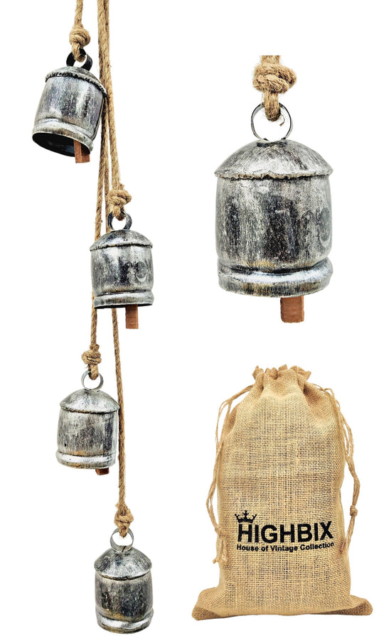 Rustic Harmony Cow Bells Cluster on Rope
